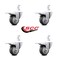 Service Caster 3 Inch Thermoplastic Rubber 3/4 Inch Square Stem Caster Set Total Lock Brake SCC SCC-SQTTL20S314-TPRB-34-4 - alternate 3
